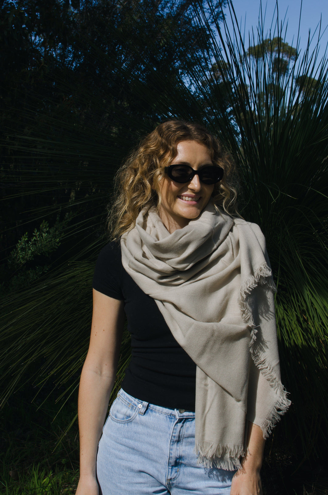 Scarves Australia Luxury Scarves Luxury Shawl - Taupe Beige - Pure Cashmere