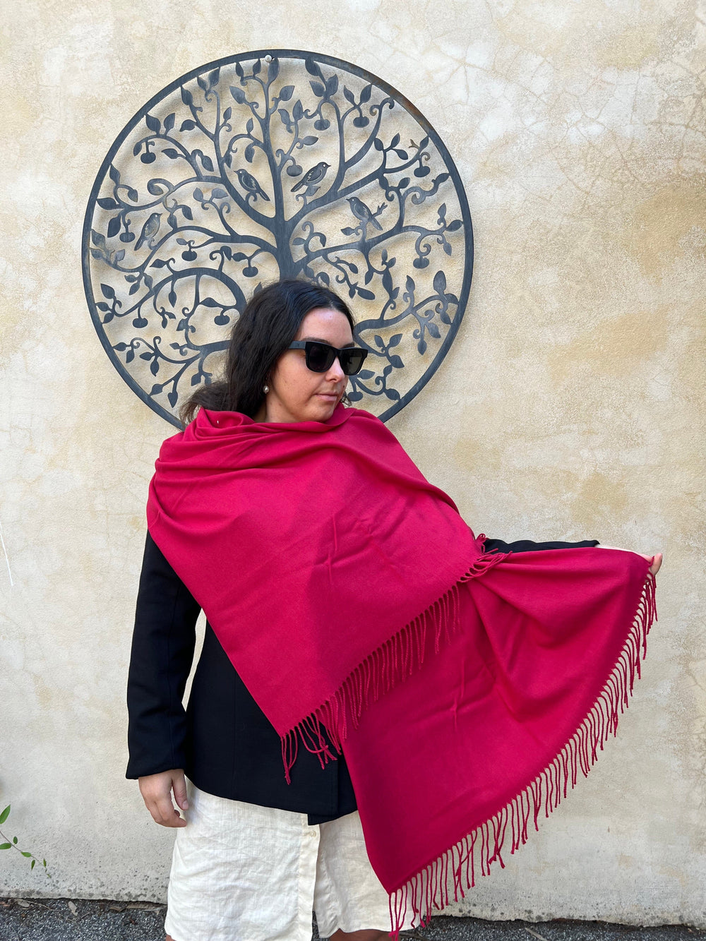 Scarves Australia Luxury Scarves 💥 Pashmina Shawl - Bright Red Classic Shawl