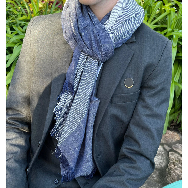 Mens Scarf Blue Denim Cotton Scarves Australia