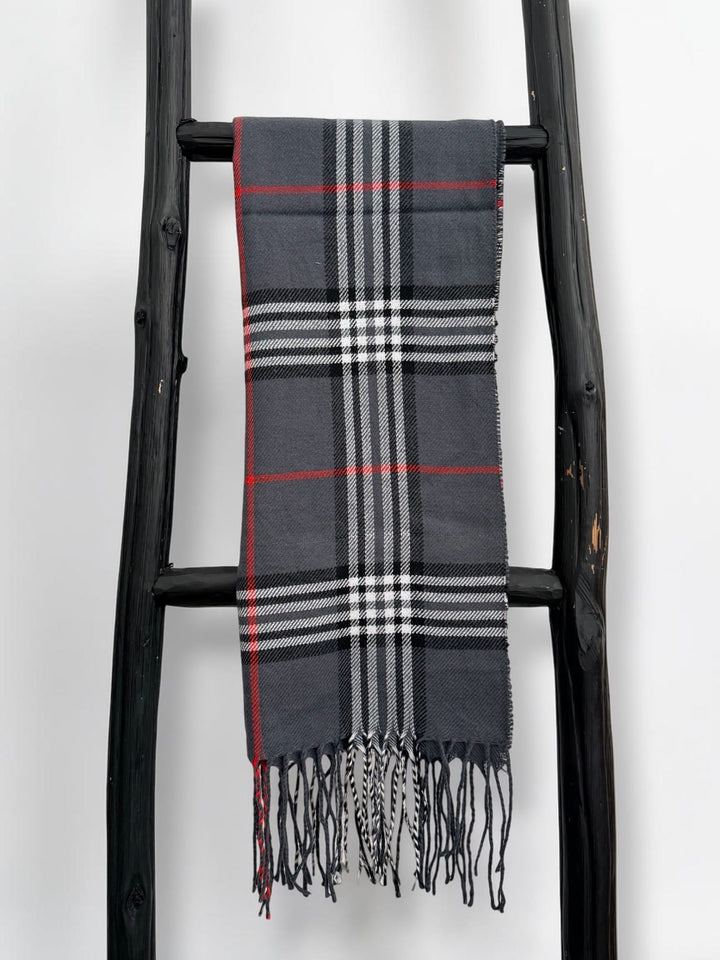 Scarves Australia Mens Scarves Mens Scarf - Grey Plaid Stripe