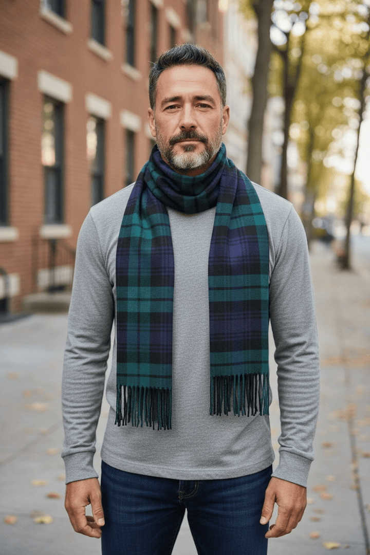 Scarves Australia Mens Scarves Mens Scarf - Plaid Green Blue