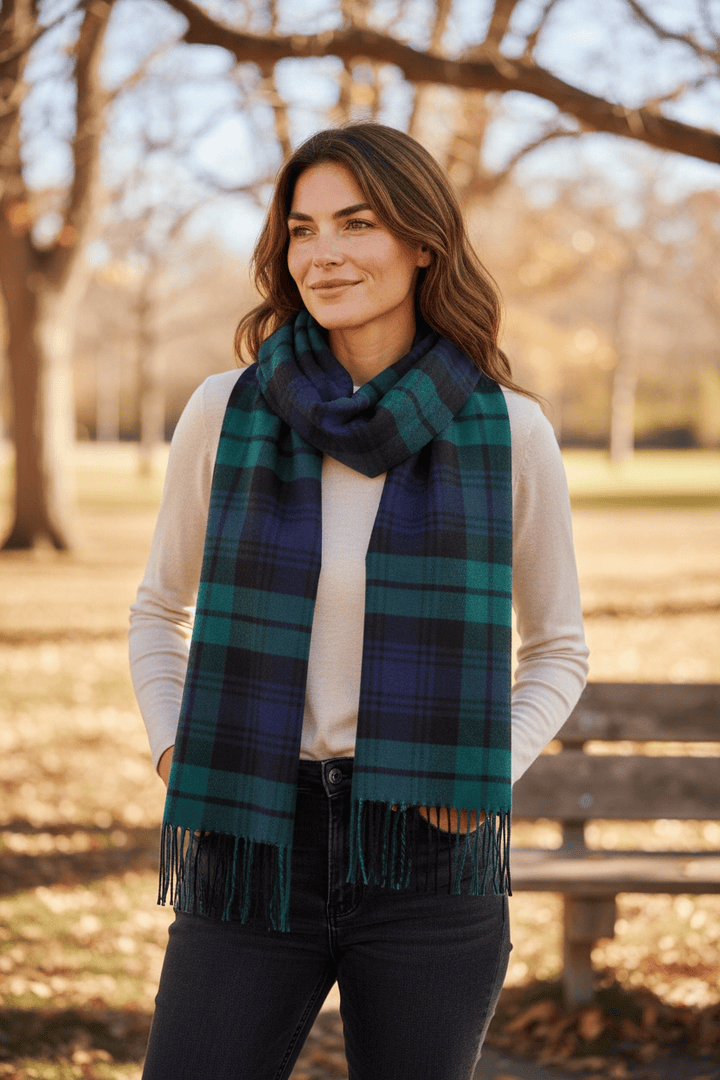 Scarves Australia Mens Scarves Mens Scarf - Plaid Green Blue