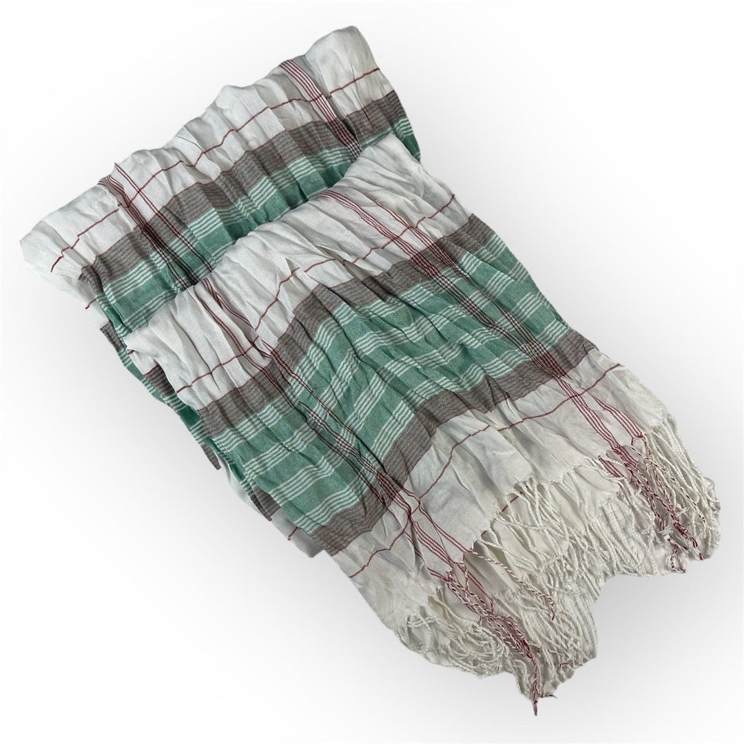 Scarves Australia Mens Scarves Mens Scarf -White Teal Green Grey Plaid - Unisex