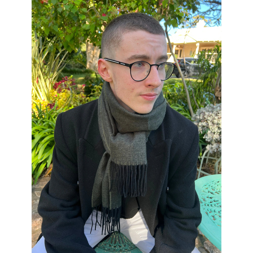 Scarves Australia Mens Scarves Olive Green Scarf -Mens Scarf - Cashmere Wool - Unisex Scarf