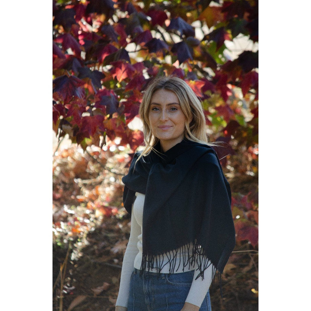 Scarves Australia Pashmina Shawls Black Pashmina Shawl -Thicker Weight