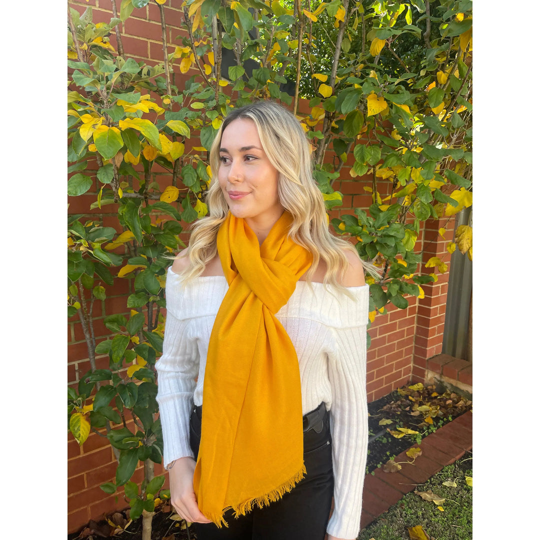 Yellow cashmere scarf deals