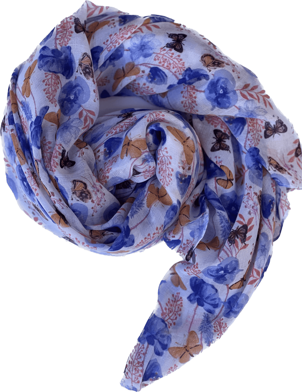 Scarves Australia Purple Floral Scarf - Poppies and Butterflies