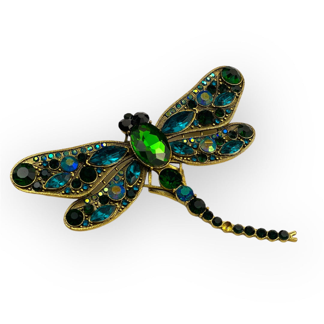 Scarves Australia Scarf pins Dragonfly Brooch - Green Teal