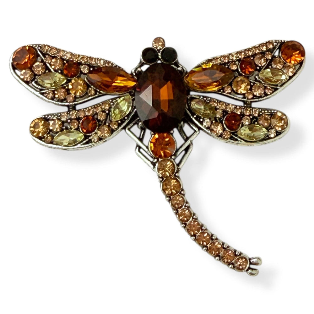 Scarves Australia Scarf pins Scarf Brooch - Dragonfly Amber Mix