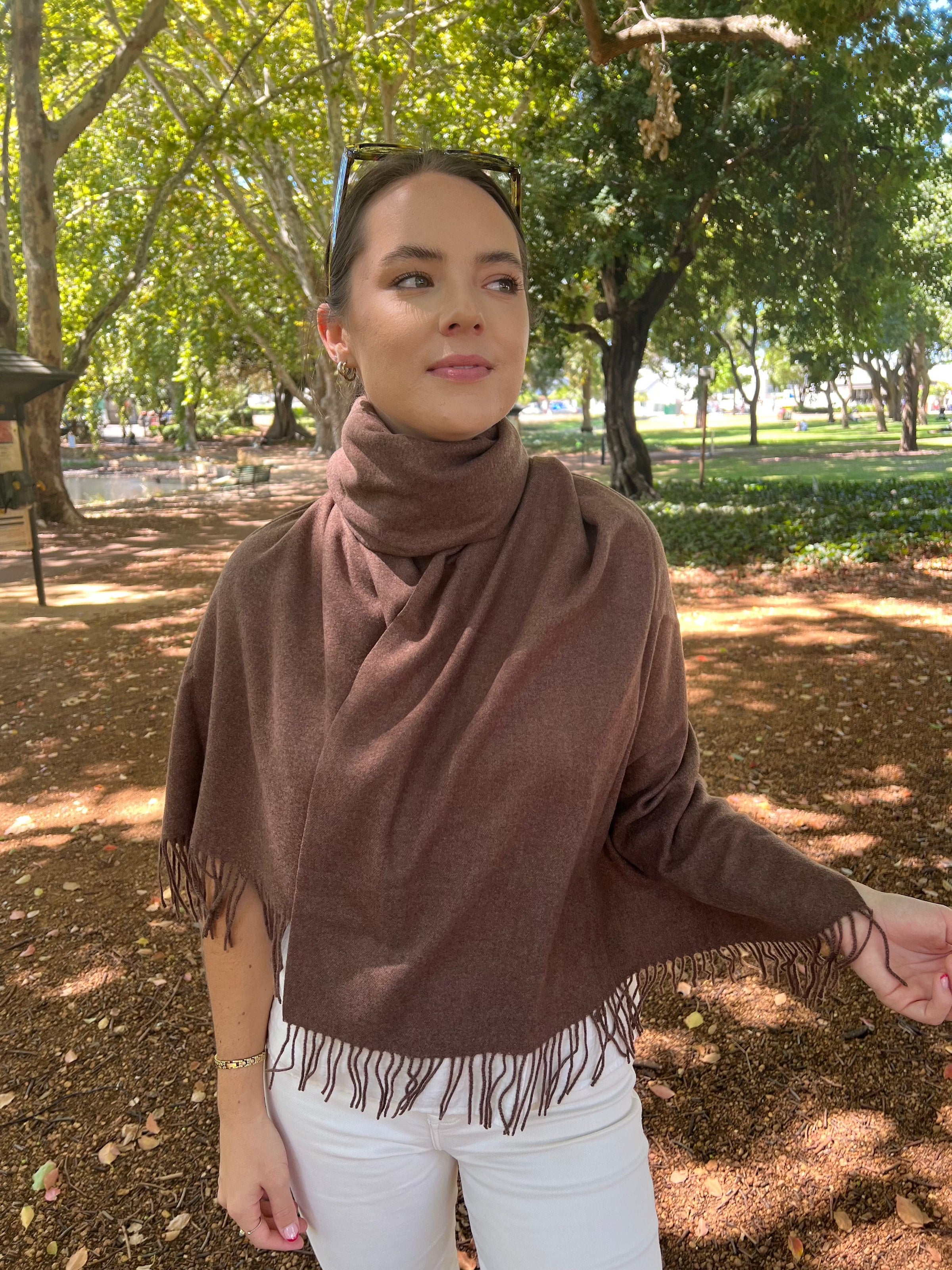 Scarves Australia Scarves & Shawls Brown Pashmina Shawl Brown Cocoa - Warm Winter Scarf