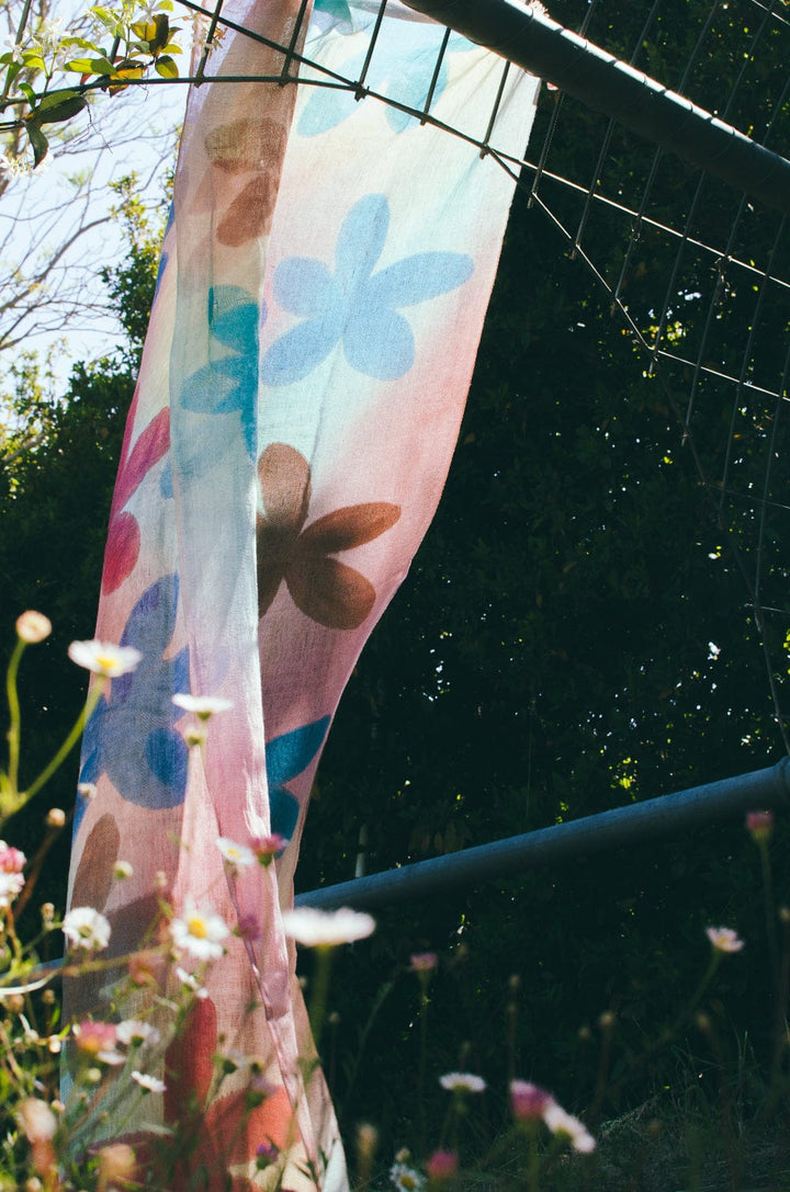 Scarves Australia Scarves & Shawls 🎉 Cotton Linen Scarf - Floral Multicoloured