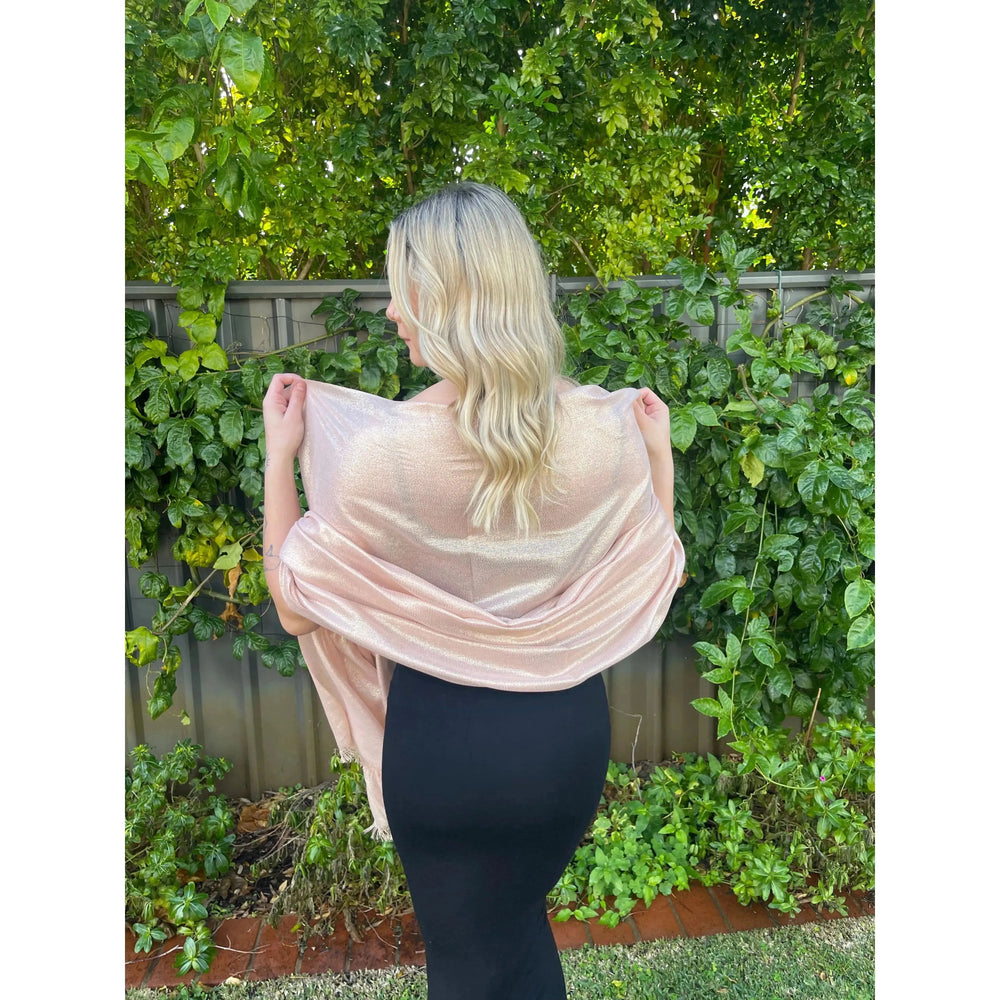 Scarves Australia Scarves & Shawls 🥂 Metallic Scarf - Apricot Gold - Glamour Scarf