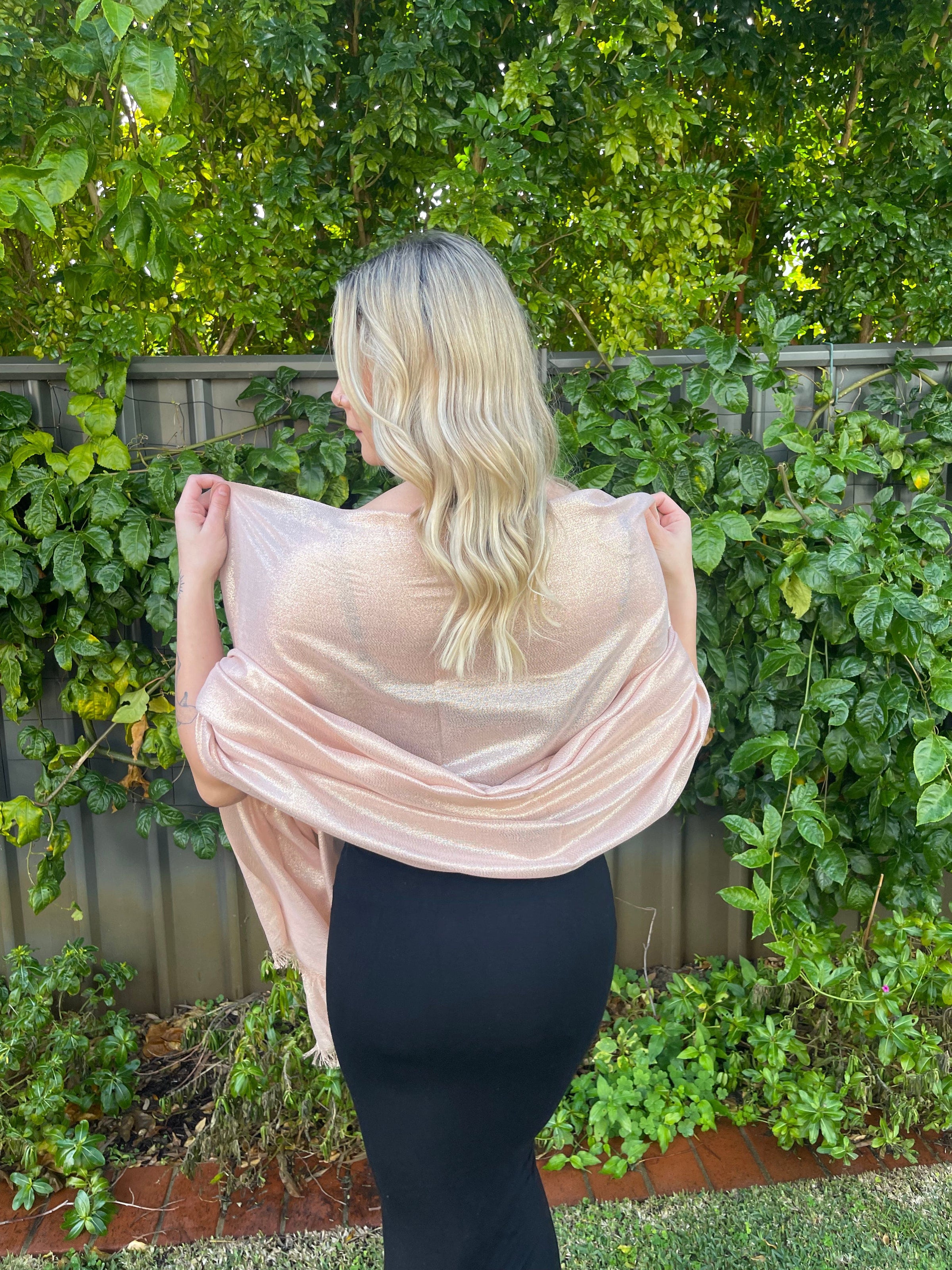 Scarves Australia Scarves & Shawls 🥂 Metallic Scarf - Apricot Gold - Glamour Scarf