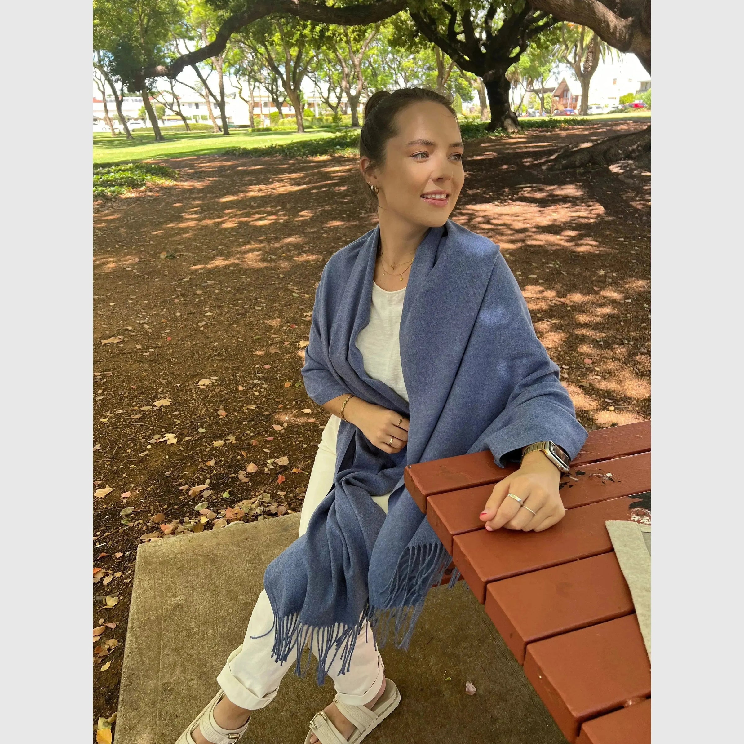 Scarves Australia Scarves & Shawls Pashmina Shawl - Denim Blue