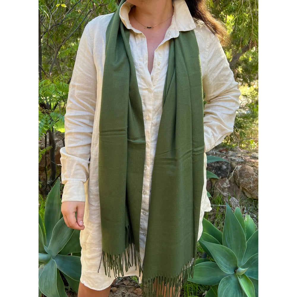 Scarves Australia Scarves & Shawls 💥 Pashmina Shawl Olive Green