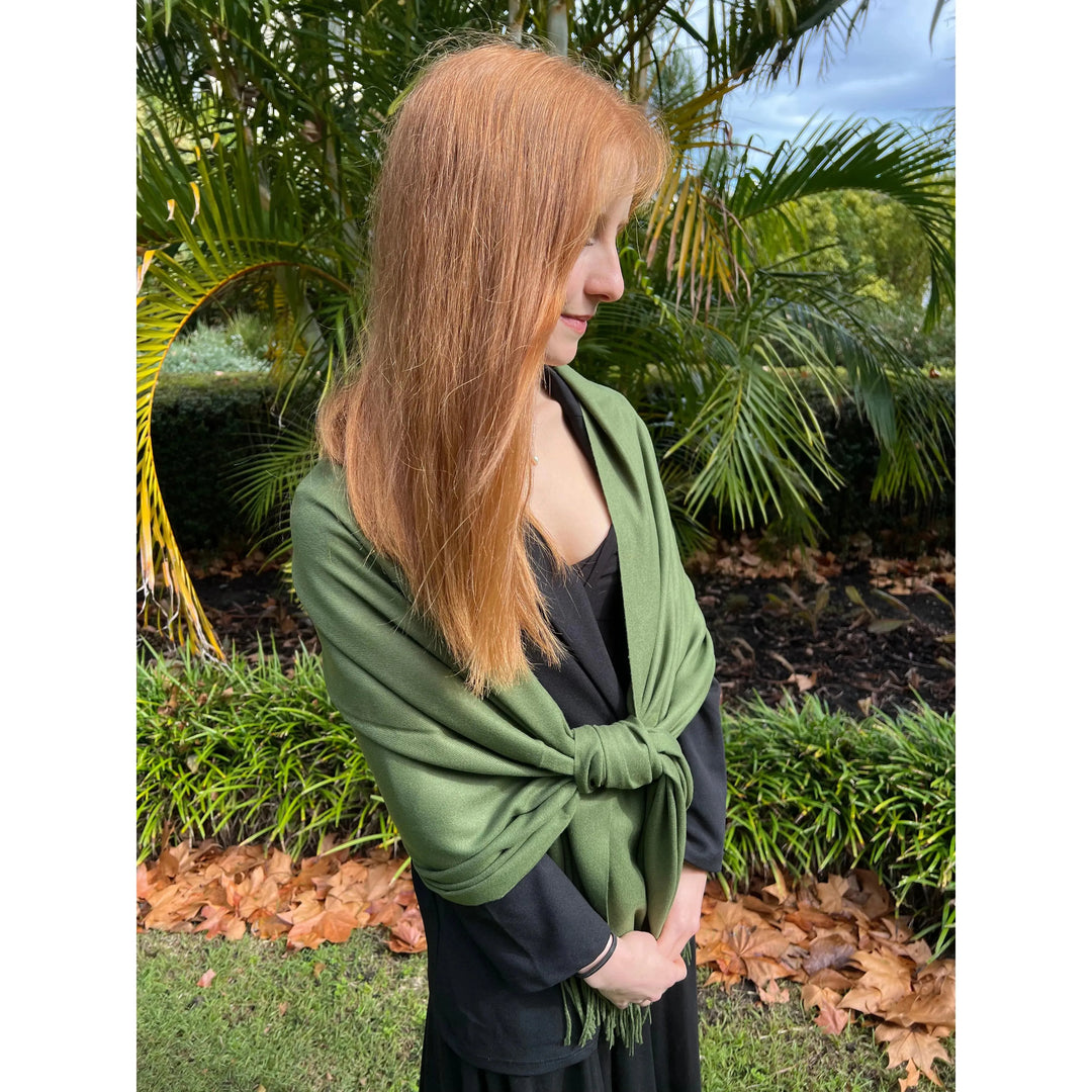 Green 2024 pashmina wrap