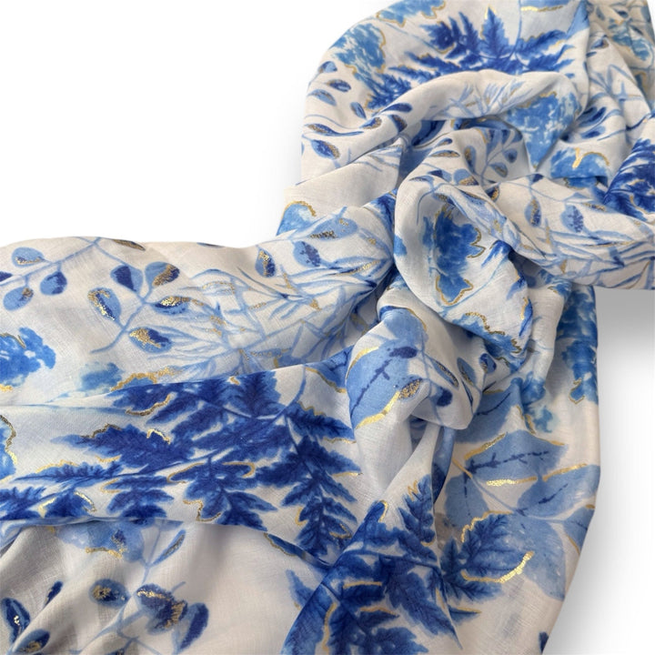 Scarves Australia Scarves & Shawls White Blue Scarf Gold Foil