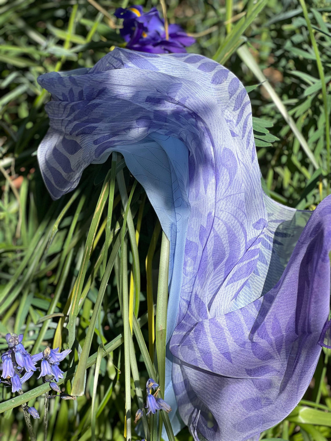 Scarves Australia Silk Scarf 💥 Chiffon Scarf - Purple Lilac Leaf
