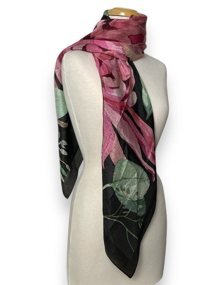 Scarves Australia Silk Scarf 🌸 Silk Scarf - Pink Grevillea - Square Scarf