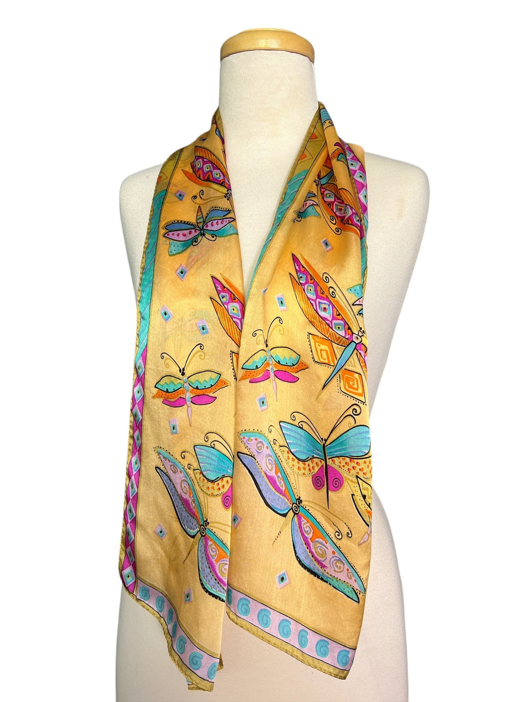 Scarves Australia Silk Scarf 🌼 Silk Scarf - Yellow Butterfly