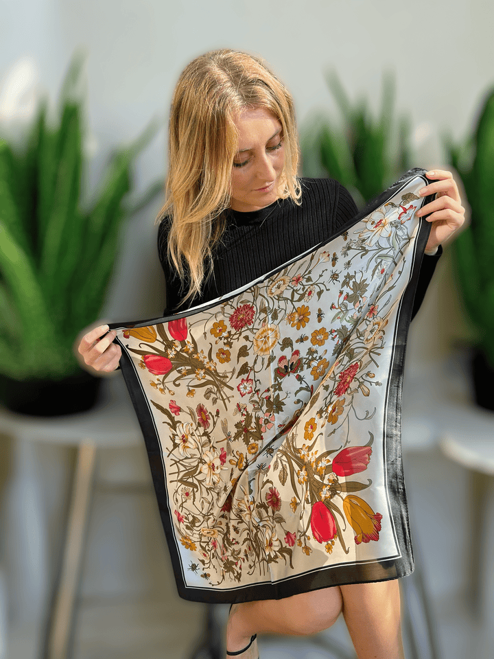 Scarves Australia Silk Scarves Floral Scarf Butterflies - Square - Head Scarf