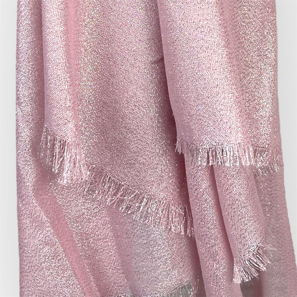 Scarves Australia Silk Scarves 🥂 Metallic Scarf - Glamour Shawl -  Pink Blush