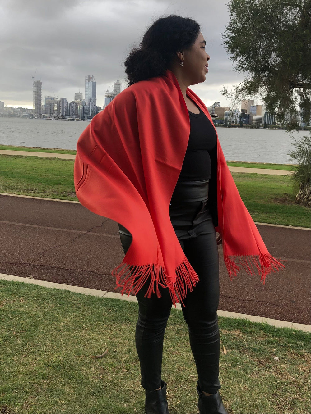 Scarves Australia Apparel & Accessories Blood Orange Pashmina - Vibrant Luxury