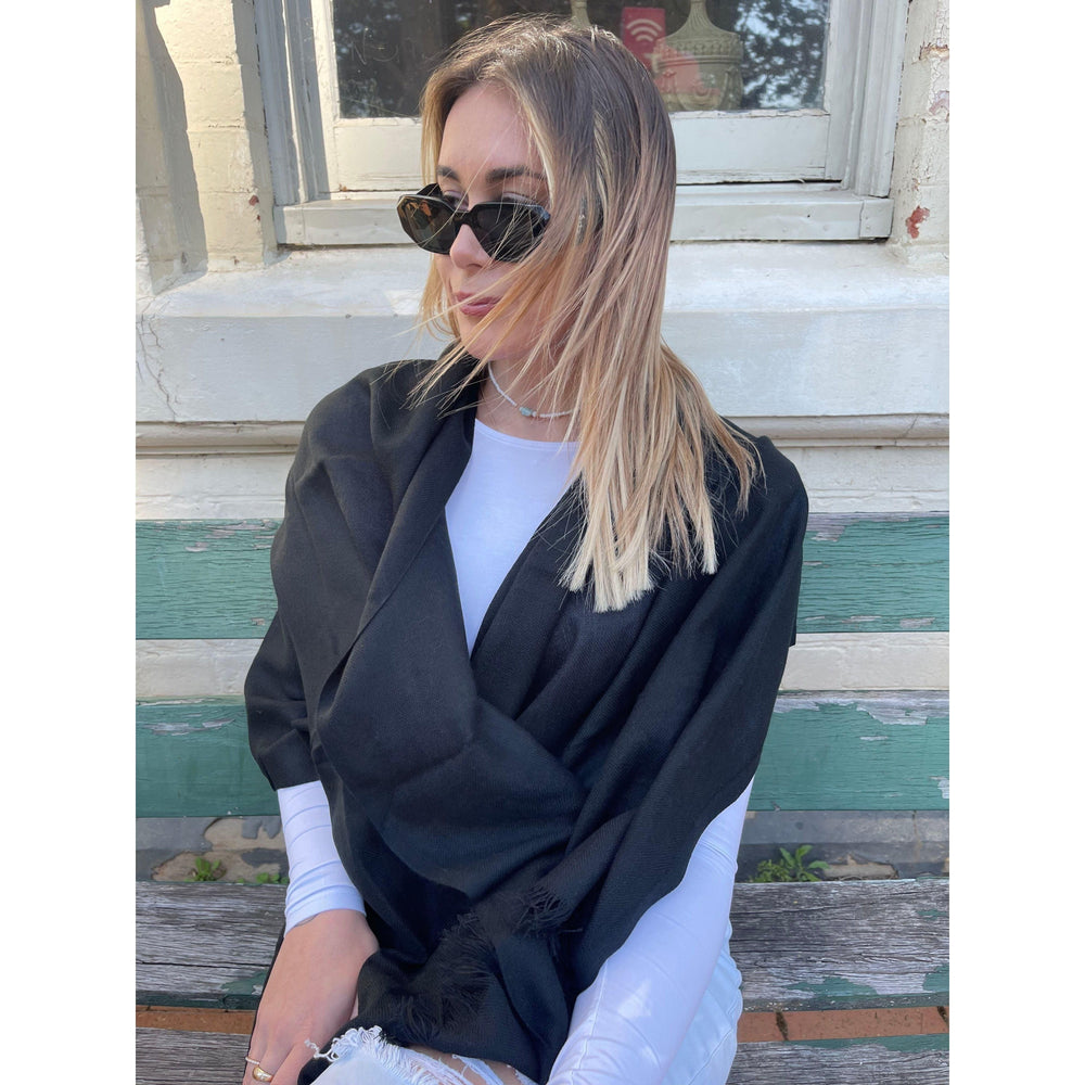 Scarves Australia Apparel & Accessories ⭐️Cashmere Pashmina Black - Pure Cashmere Luxury