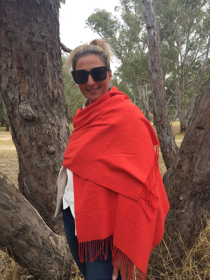 Scarves Australia Apparel & Accessories Pashmina Shawl Bright Orange - Vibrant Luxury