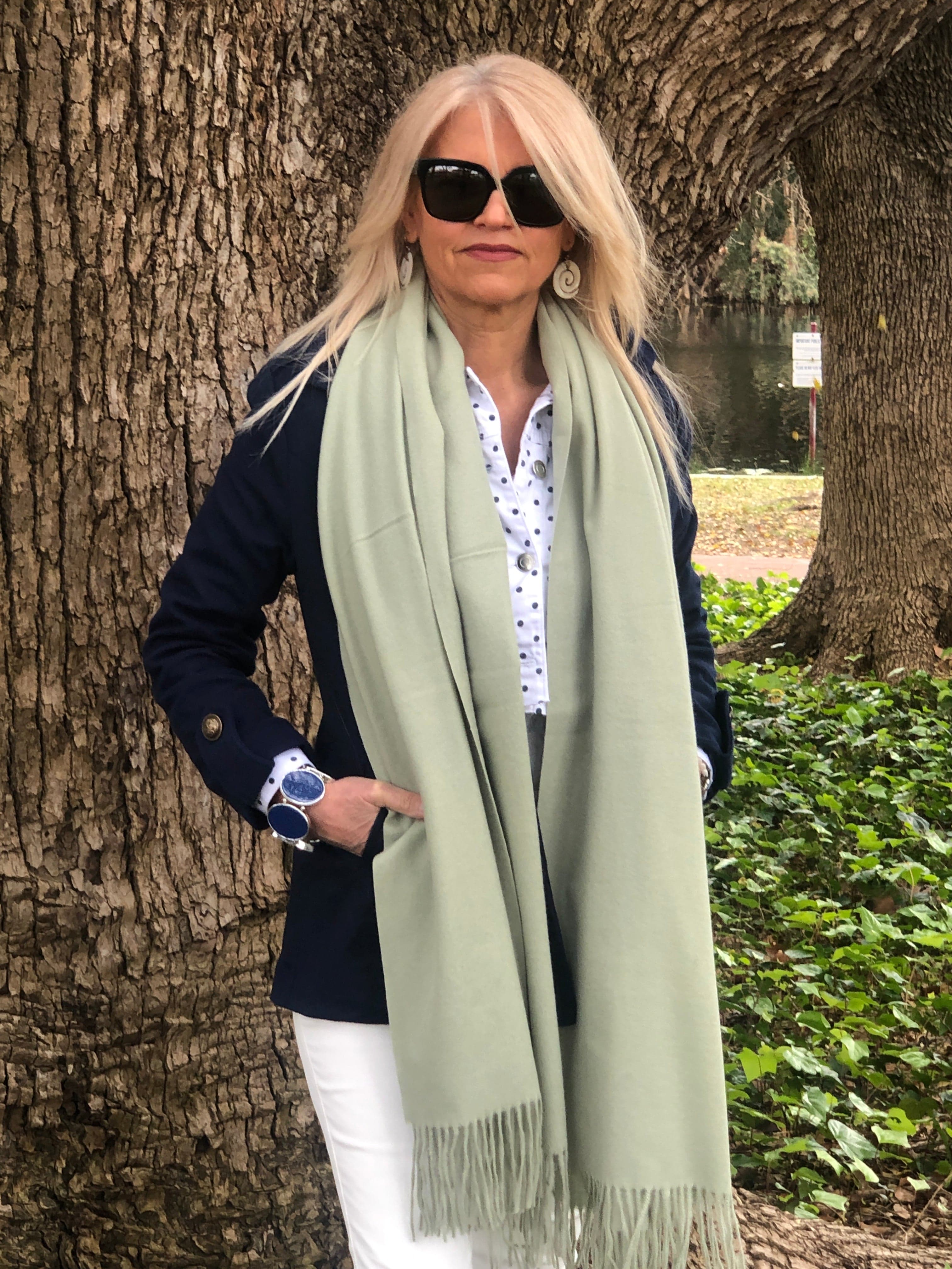 Sage sales green scarf