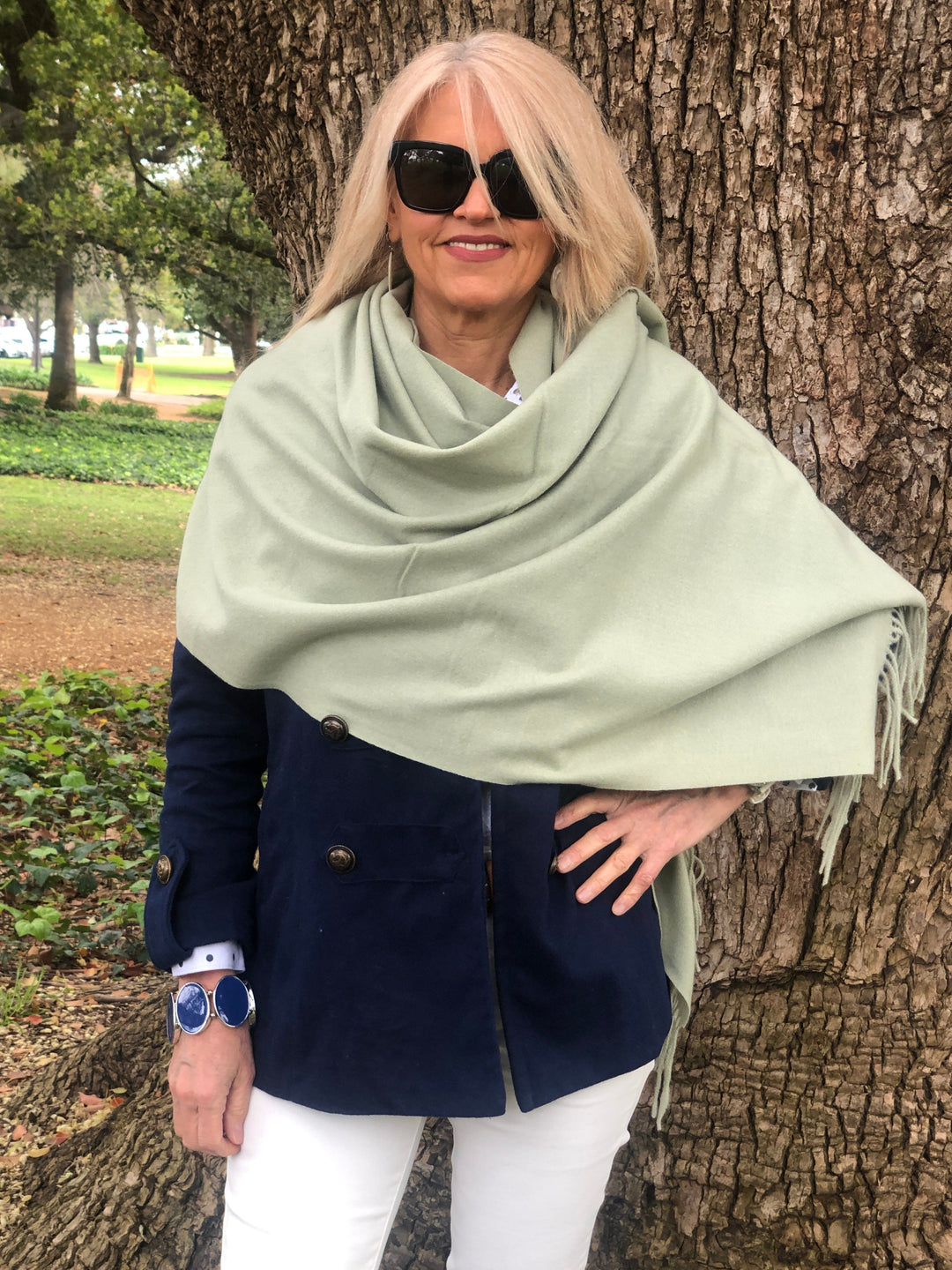 Scarves Australia Apparel & Accessories Sage Green Luxury Pashmina Shawl