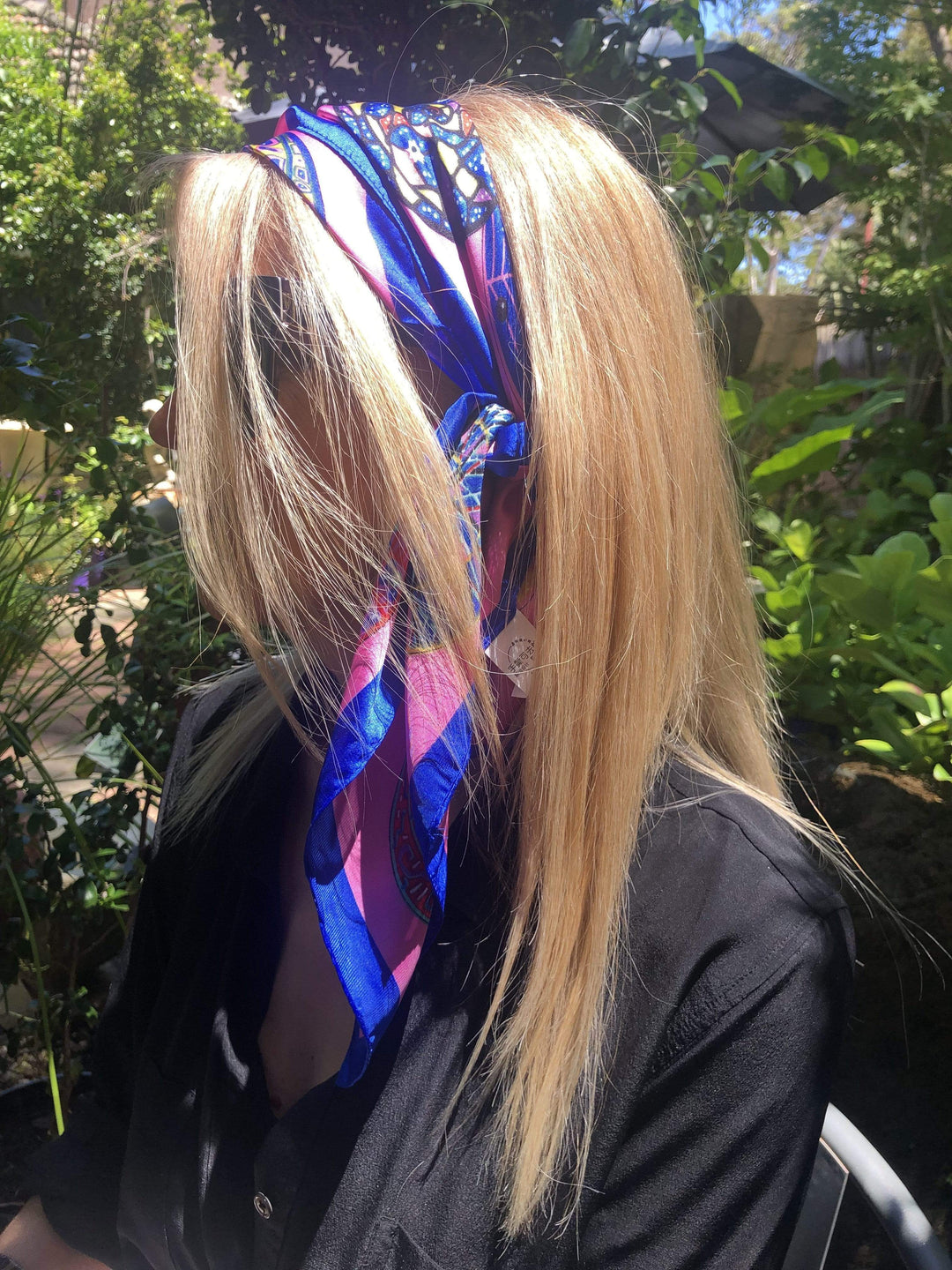 Scarves Australia Apparel & Accessories Silk Scarf Multicoloured Pinks and Blues