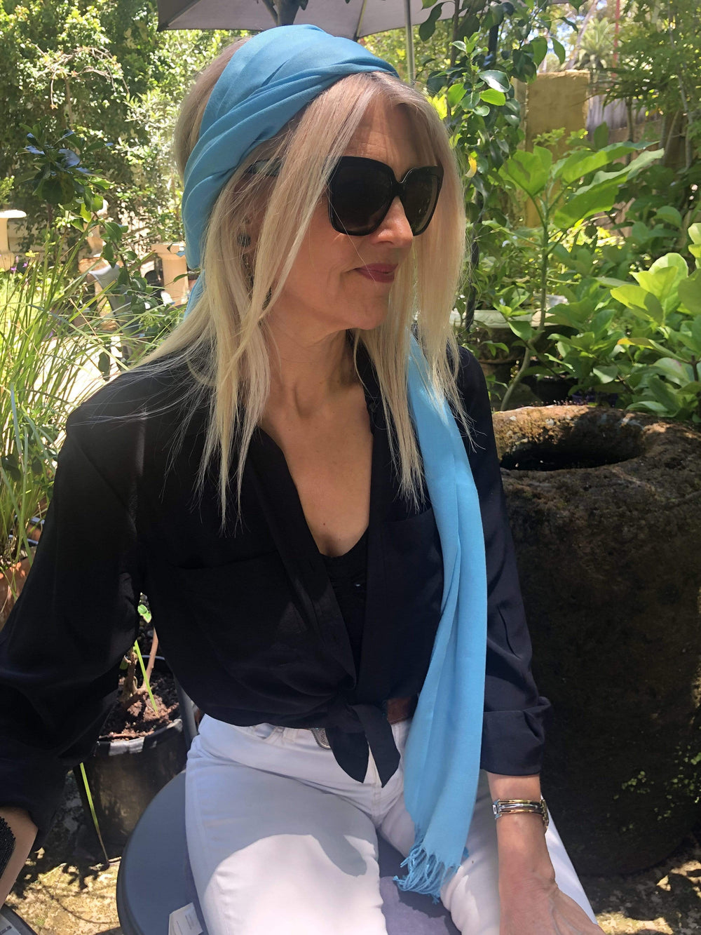 Scarves Australia Apparel & Accessories Sky Blue Pashmina Shawl Summer