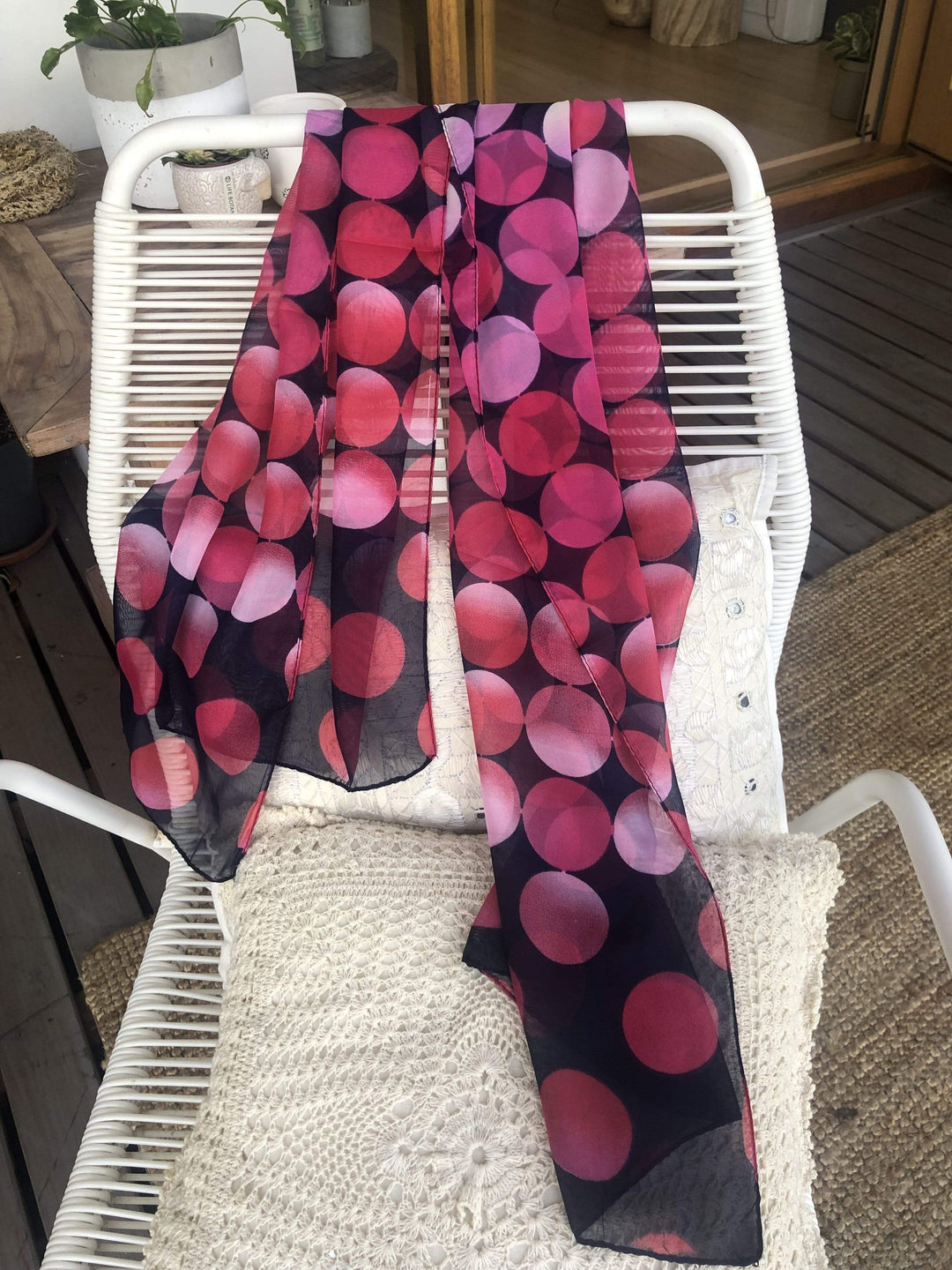 Scarves Australia Fashion Scarves Dot Scarf Pink Purple on Navy