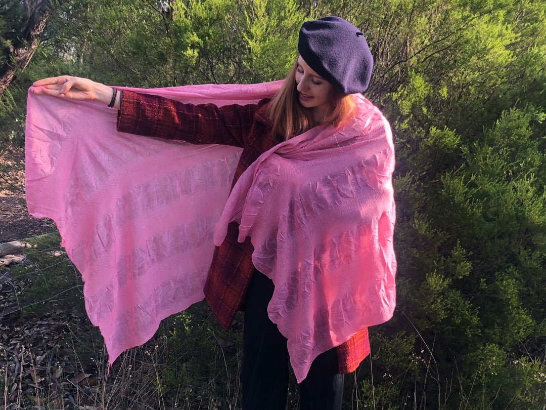 Scarves Australia Fashion Scarves Rose Pink Textured Scarf