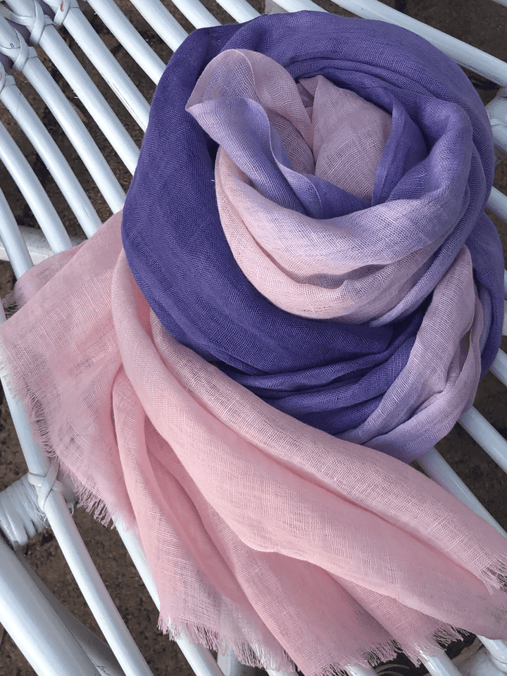 Scarves Australia Linen Scarf Linen Cotton Scarf Pink Purple Ombre