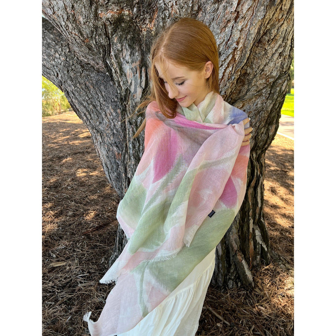 Linen square scarf deals
