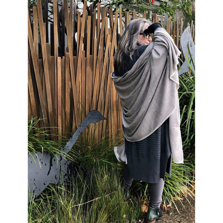 Scarves Australia Luxury Scarves Luxury Wool Blanket Scarf Throw Grey Herringbone - Pre-Order Now!