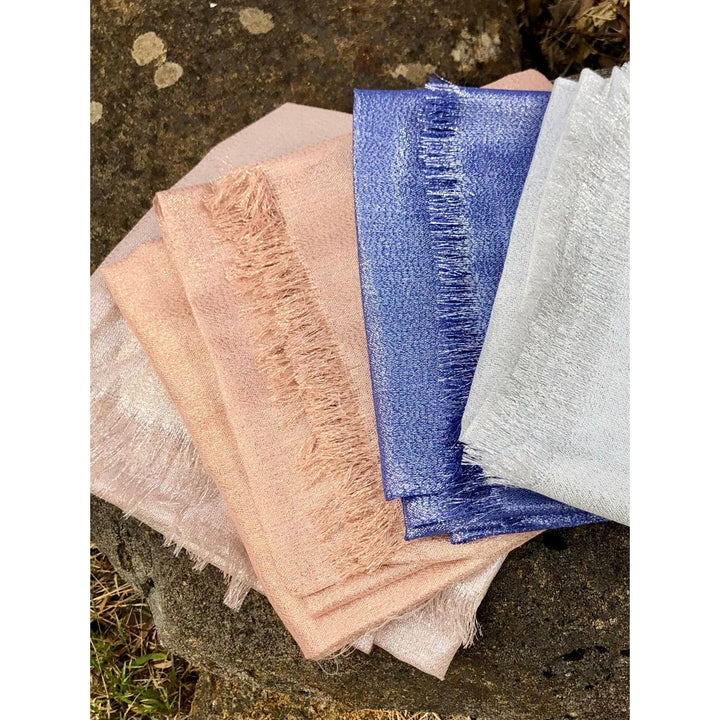 Scarves Australia Luxury Scarves Metallic Scarf - Glamour Scarf - White Silver