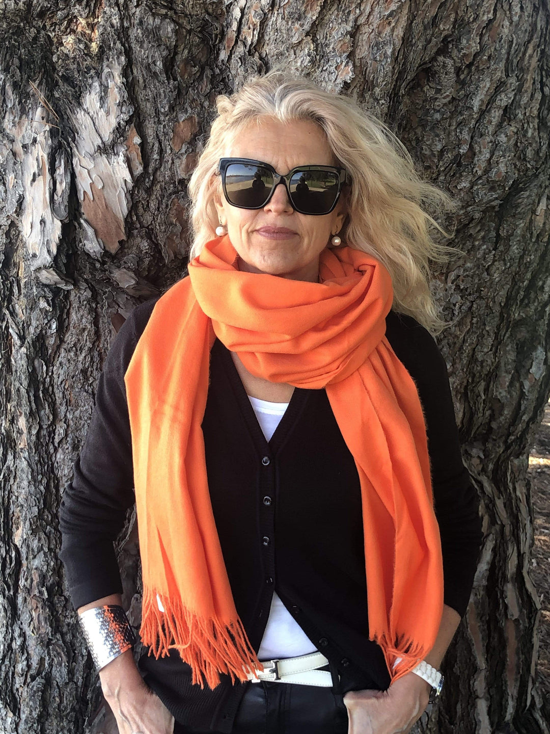 Scarves Australia Luxury Scarves Orange Mandarin Pashmina Scarf Shawl