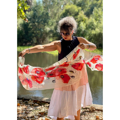 Scarves Australia Luxury Scarves Poppy Scarf Bloom Deluxe