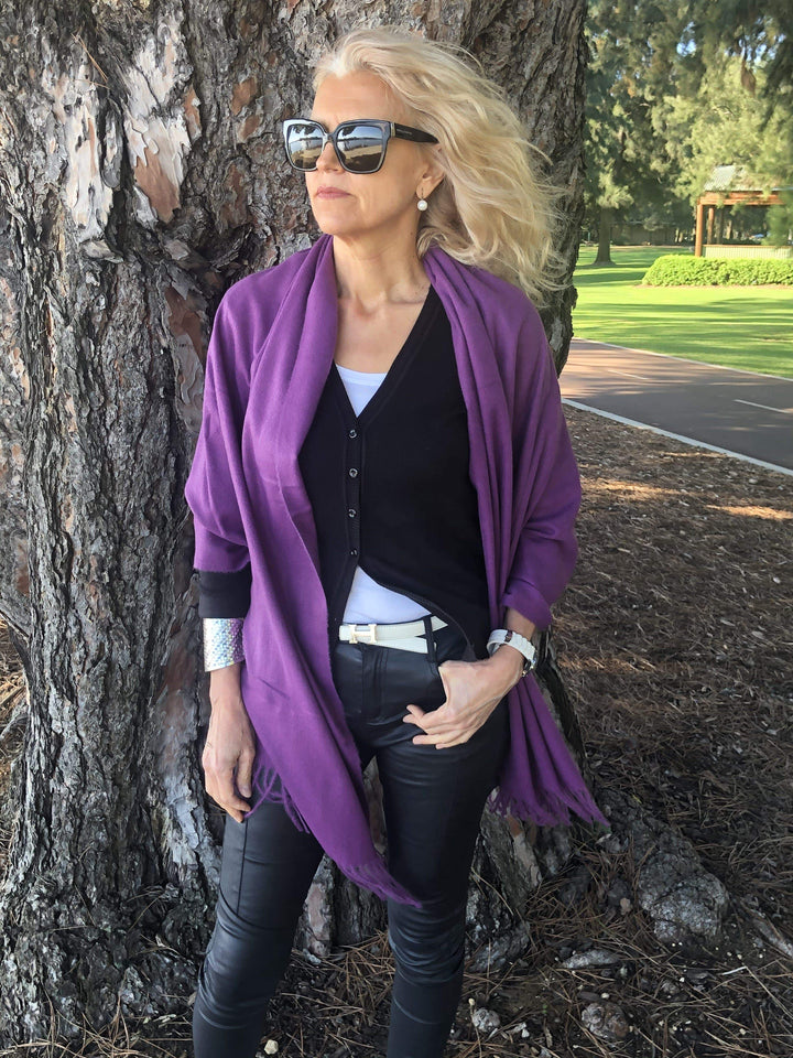 Scarves Australia Luxury Scarves Purple Pashmina Shawl
