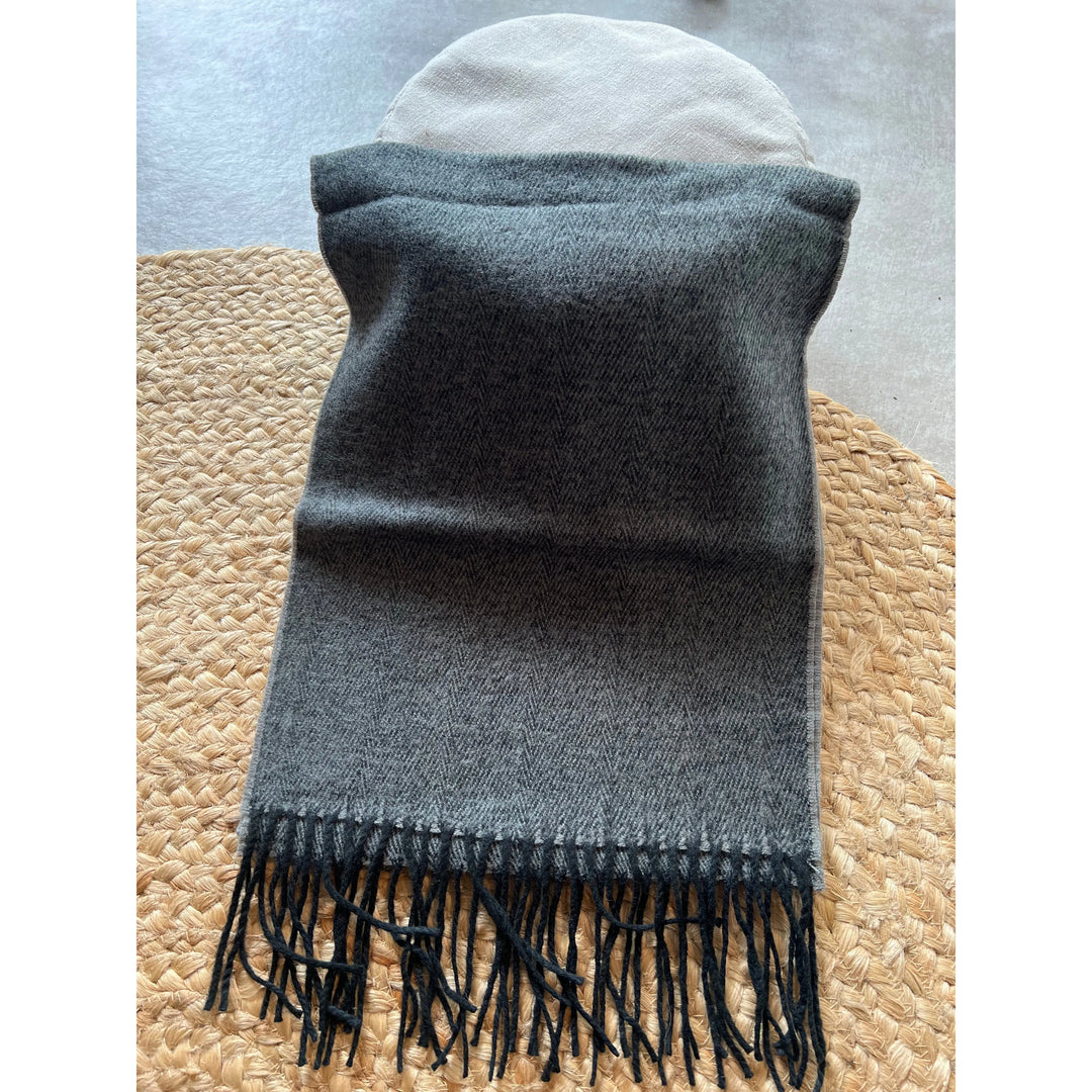 Unisex Scarf Mens Scarf Cashmere Wool Charcoal Grey