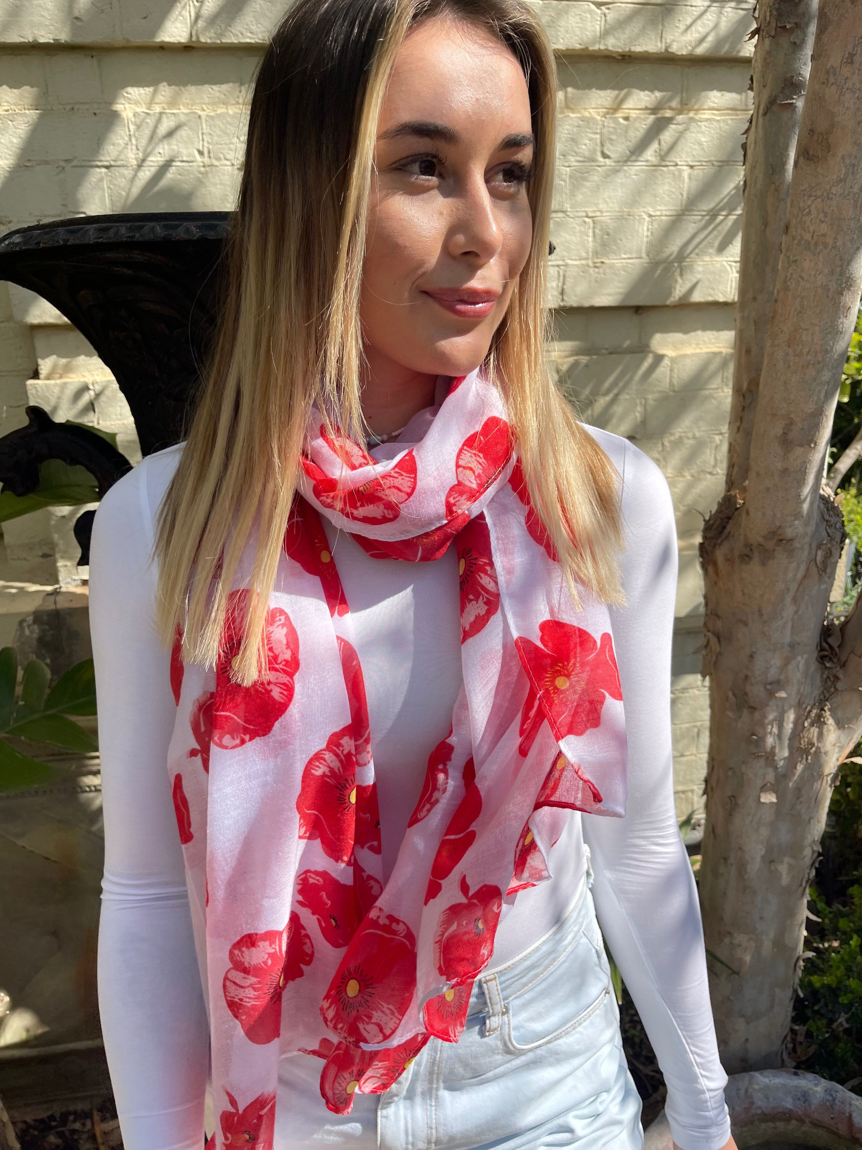 Red hot sale poppy scarf