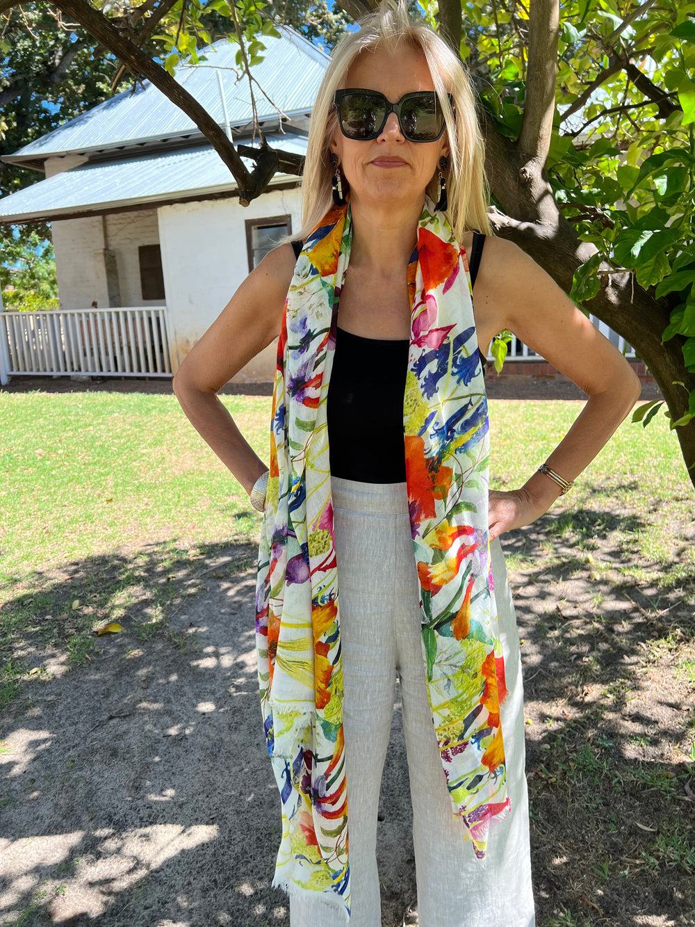 Scarves Australia Scarves & Shawls Multicoloured Scarf - Floral Scarf Modal