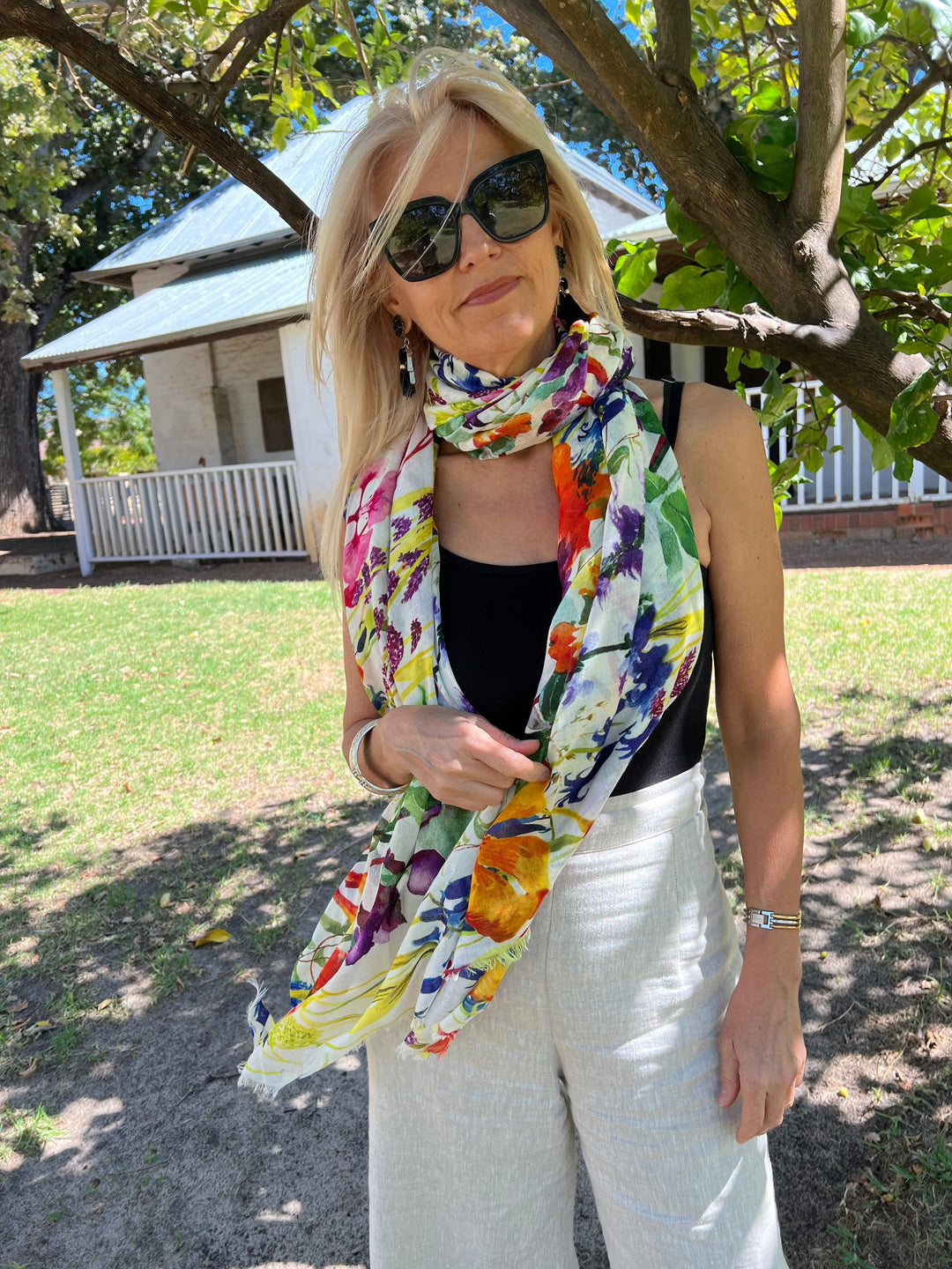 Multicoloured Scarf - Floral Scarf Modal – Scarves Australia