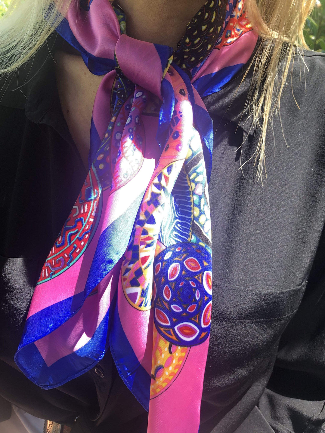 Scarves Australia Silk Scarf Multicoloured Pinks and Blues