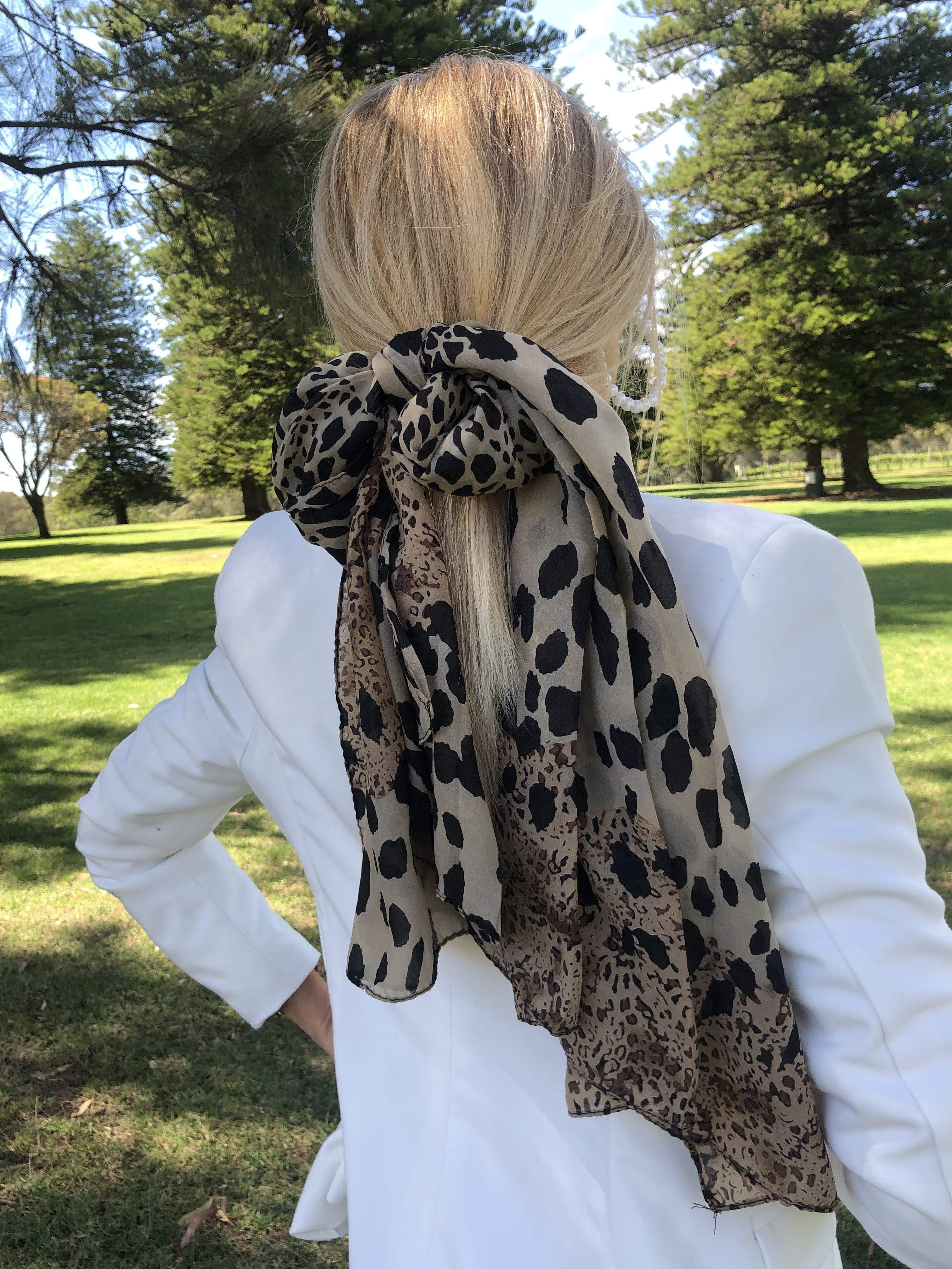 Leopard print hot sale chiffon scarf