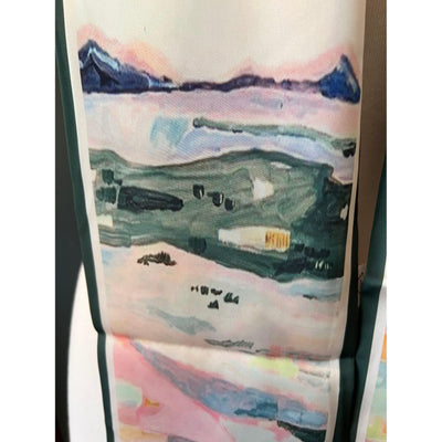 Scarves Australia Skinny Scarf - Silk Scarf - Green Abstract Print